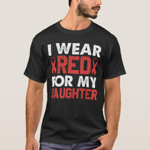 Ik Draag Rood Voor Hartziektebewustzijn Van Mijn D T-shirt