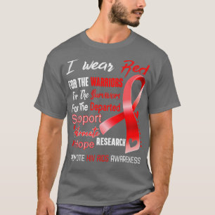 Ik Draag rood voor hiv-aids T-shirt