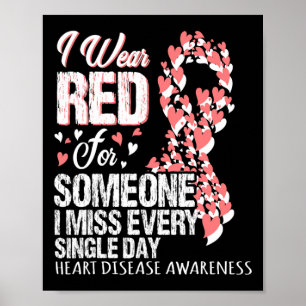 Ik draag rood voor iemand die ik elke dag mis poster