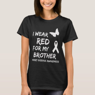 Ik Draag Rood Voor Mijn Broer Lint Hartziekte Awa T-shirt