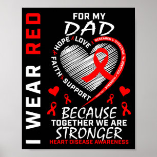 Ik Draag Rood Voor Mijn Vader Hartziekte Bewustzij Poster