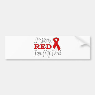 Ik Draag rood voor mijn vader (rood lint) Bumpersticker