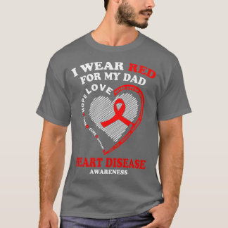 Ik Draag rood voor mijn vaders hartziekte T-shirt