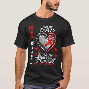 Ik Draag rood voor mijn vaders hartziekte T-shirt