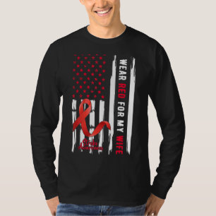 Ik Draag Rood voor mijn vrouw Leiding Awareness W T-shirt