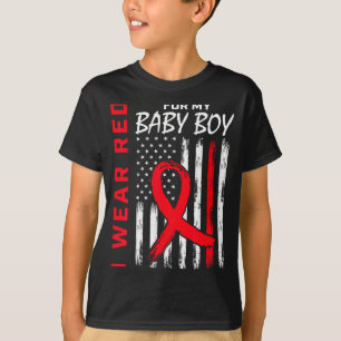 Ik Draag Rood Voor Mijn Zoon Hartziekte Bewustzijn T-shirt