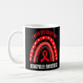 Ik Draag rood voor mijn zoon hemofilie, bewustmaki Koffiemok