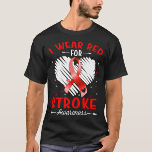 Ik draag rood voor STROKE bewustzijn T-shirt