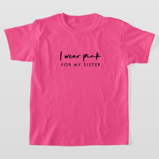 Ik Draag Roze | Aangepaste naam kankerondersteunin T-shirt (Laagn)