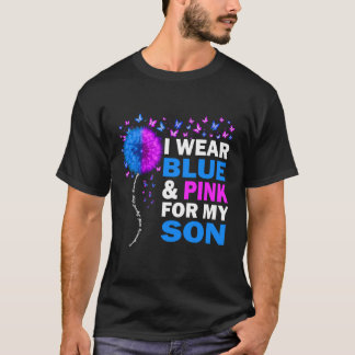 Ik draag roze en blauw voor zwangerschaps- en zuig t-shirt