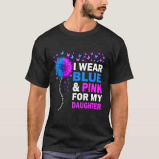 Ik draag roze en blauw voor zwangerschaps- en zuig t-shirt