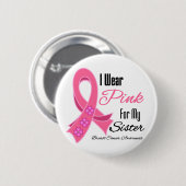 Ik Draag roze koolstofborst zuster Ronde Button 5,7 Cm (Voorkant /achterkant)