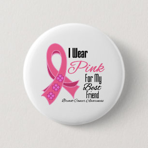 Ik Draag roze lint borstkanker Beste vriend Ronde Button 5,7 Cm