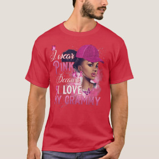 Ik Draag roze omdat ik van mijn Grammy Breast Canc T-shirt