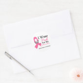 Ik Draag roze ribbon Grandma Breast Cancer Ronde Sticker (Envelop)