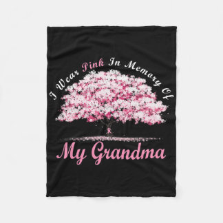 Ik Draag roze ter nagedachtenis aan mijn oma borst Fleece Deken