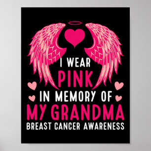 Ik Draag roze ter nagedachtenis aan mijn oma borst Poster