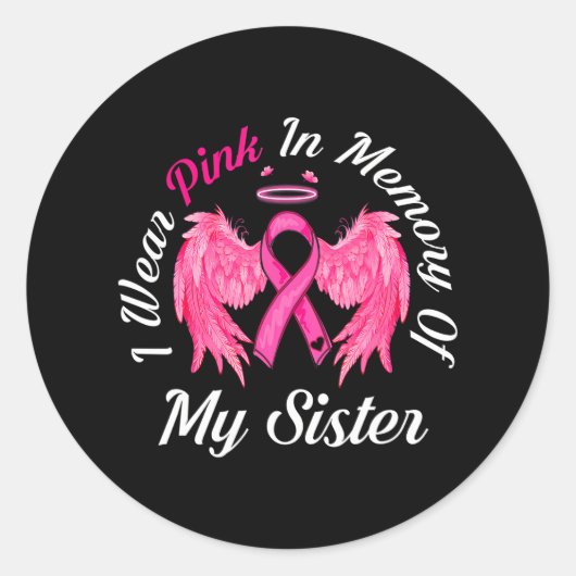 Ik Draag roze ter nagedachtenis aan zuster-borstka Ronde Sticker (Voorkant)