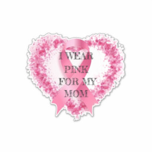 Ik draag roze, ter ondersteuning van borstkankerbe sticker