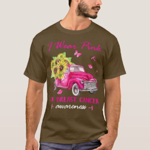 Ik Draag roze voor borstkankerbewustzijn Zonnebloe T-shirt
