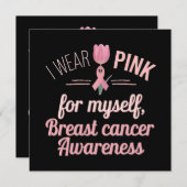 Ik Draag roze voor mezelf - Borstkanker Bewustzijn Kaart (Voorkant / Achterkant)