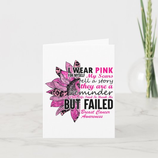 Ik Draag roze voor mezelf mijn littekens voor bors Kaart (Voorkant)