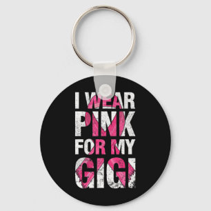 Ik draag roze voor mijn Gigi overlevende van borst Sleutelhanger