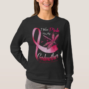 Ik Draag roze voor mijn godmoeder Dragonfly roze l T-shirt
