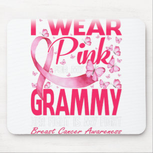 Ik Draag roze voor mijn Grammy Breast Cancer Bewus Muismat
