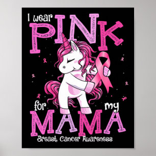 Ik Draag roze voor mijn mama Shirt borstkanker Awa Poster
