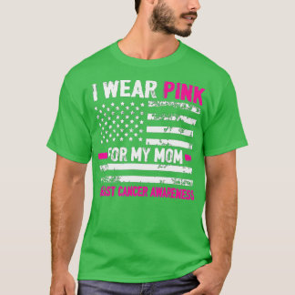 Ik Draag roze voor mijn moeder Amerikaanse vlag bo T-shirt