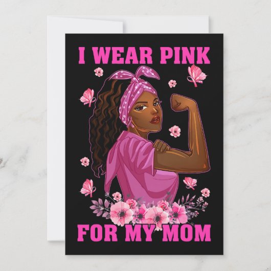 Ik Draag roze voor mijn moeder borstkankervoorlich Kaart (Voorkant)