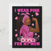 Ik Draag roze voor mijn moeder borstkankervoorlich Kaart (Achterkant)