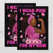 Ik Draag roze voor mijn moeder borstkankervoorlich Kaart (Voorkant / Achterkant)