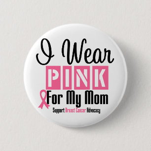 Ik Draag roze voor mijn moeder Ronde Button 5,7 Cm
