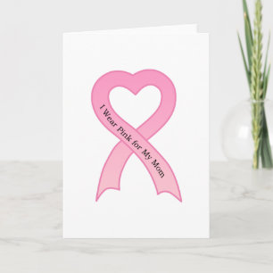 Ik Draag roze voor mijn moeder roze lint Wenskaart Kaart