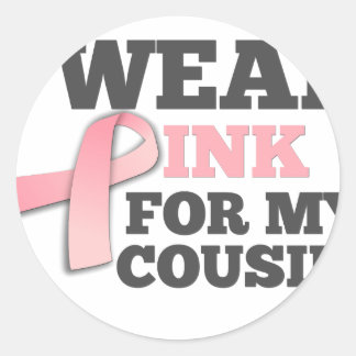 Ik DRAAG ROZE VOOR MIJN NEEF Borstkanker Bewustzij Ronde Sticker