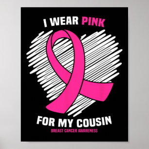 Ik Draag roze voor mijn neef borstkanker Poster