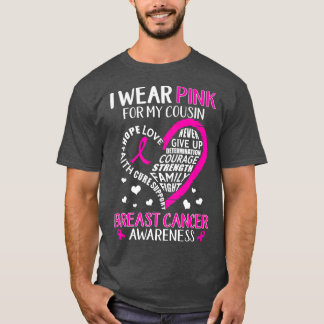 Ik Draag roze voor mijn neef Ribbon Breast Cancer  T-shirt
