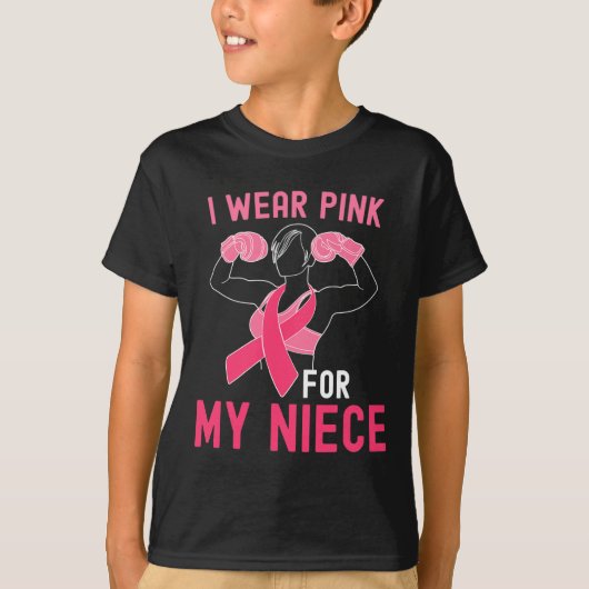 Ik Draag roze voor mijn nicht - steun borstkanker T-shirt (Voorkant)