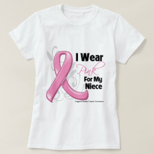Ik Draag roze voor mijn nichtje - borstkanker T-shirt
