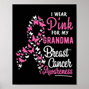 Ik Draag roze voor mijn oma Breast Cancer Granddau Poster