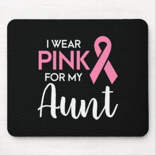 Ik Draag roze voor mijn tante Breast Cancer Bewust Muismat