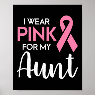 Ik Draag roze voor mijn tante Breast Cancer Bewust Poster