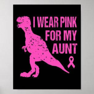 Ik Draag roze voor mijn tante Breast Cancer Bewust Poster