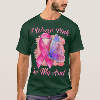 Ik Draag roze voor mijn tante Breast Cancer Bewust T-shirt