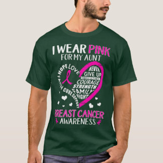 Ik Draag roze voor mijn tante Heart Breast Cancer  T-shirt