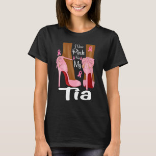 Ik Draag roze voor mijn Tia tante Ribbon Melanin B T-shirt