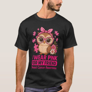 Ik Draag roze voor mijn vriend Schattige eigen bor T-shirt