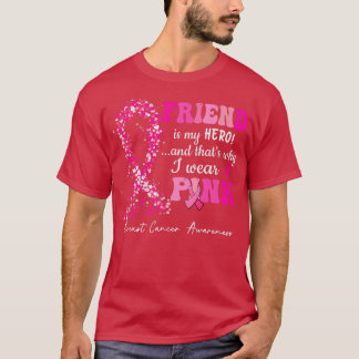 Ik Draag roze voor mijn vriendinnetje roze hartsto T-shirt